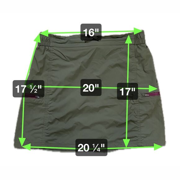 Pacific Trail Small Golf Skort Skirt Active Fitness Outdoor Zip Pockets Green - Picture 2 of 7